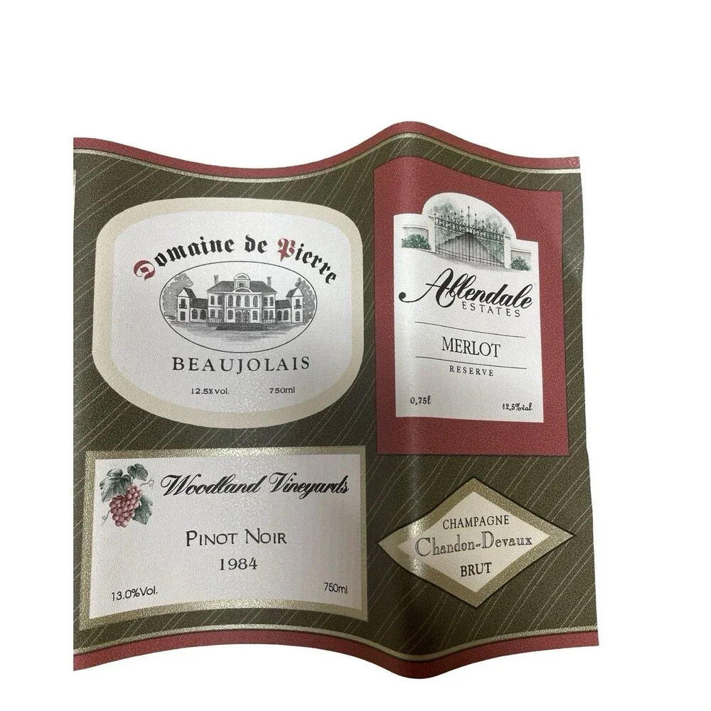 Vintage Sears Wallpaper Border Wine Label Luxury Estate Cellar Collage 10 Yds